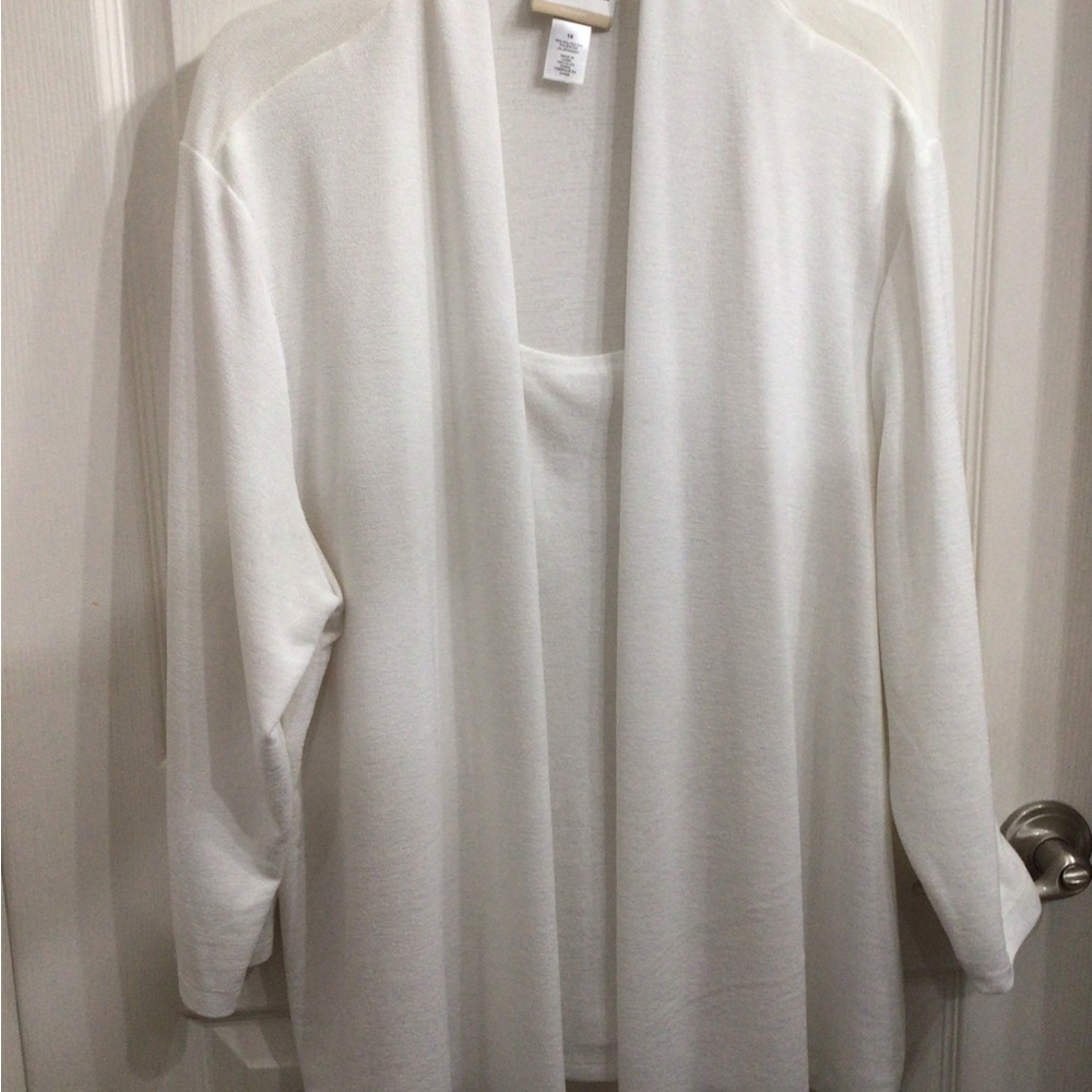 Alfred Dunner Classic White Women's Cardigan